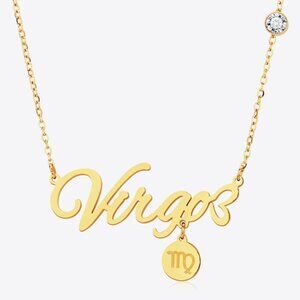 Virgo Zodiac Pendant Zircon Necklace